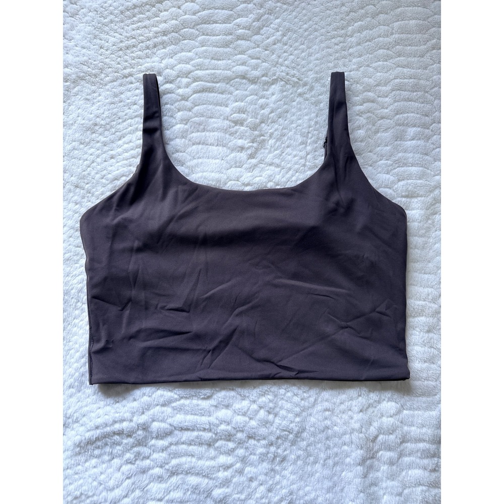 Athleta Aurora Seamless Crop Tank Top Espresso Brown Medium Adjustable Straps
